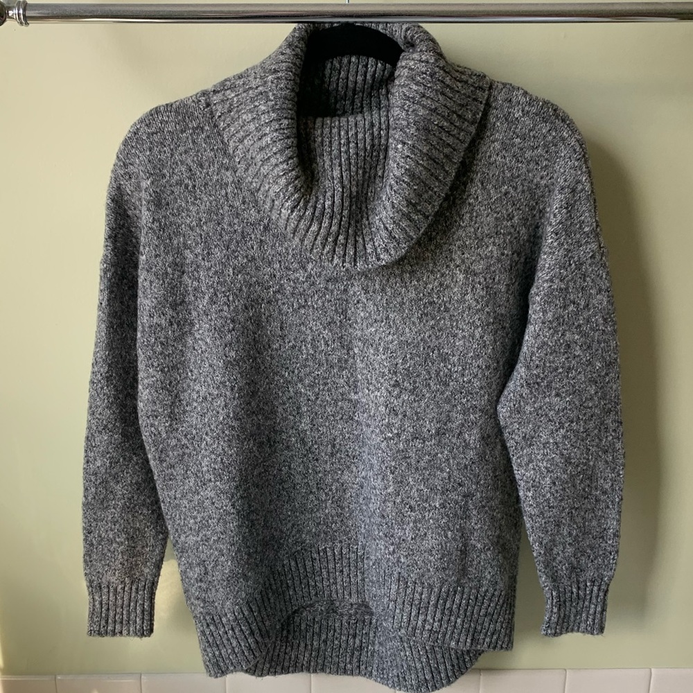 NWOT Grey Marled Cowlneck Sweater